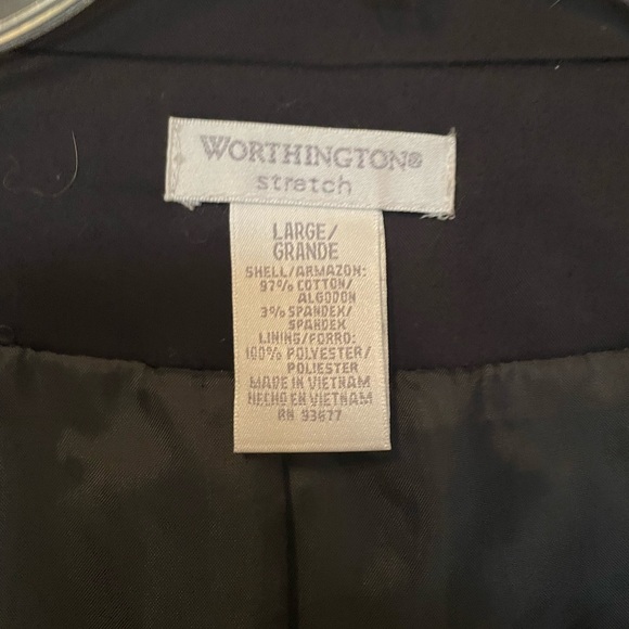 Worthington crop swing jacket blazer size Large- black with silver details - Picture 7 of 7